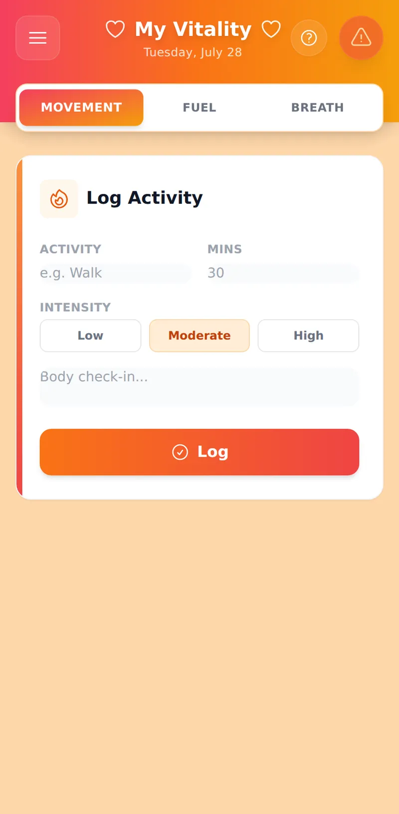 My Vitality - Somatic Logs